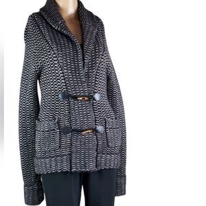 Margaret O'leary Black & Gray Cardigan Coat